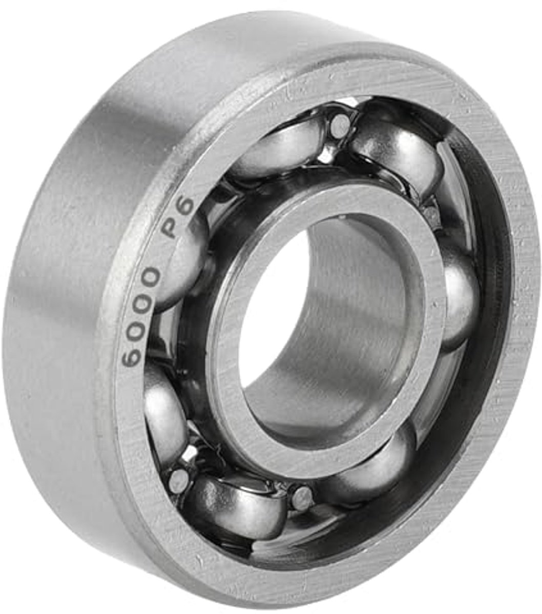 6000 deep groove ball bearings p6 10x26x8mm lubricated bearings open type silver color scooter skateboard wheel