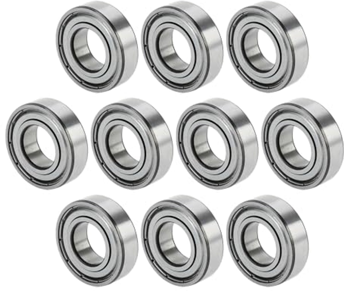 6003ZZ Diepe groefkogellagers P6 17x35x10mm gesmeerde lagers dubbele metalen afdichting zilverkleurige scooter skateboard wiel - pak van 10 Skateonderdeel kopen online