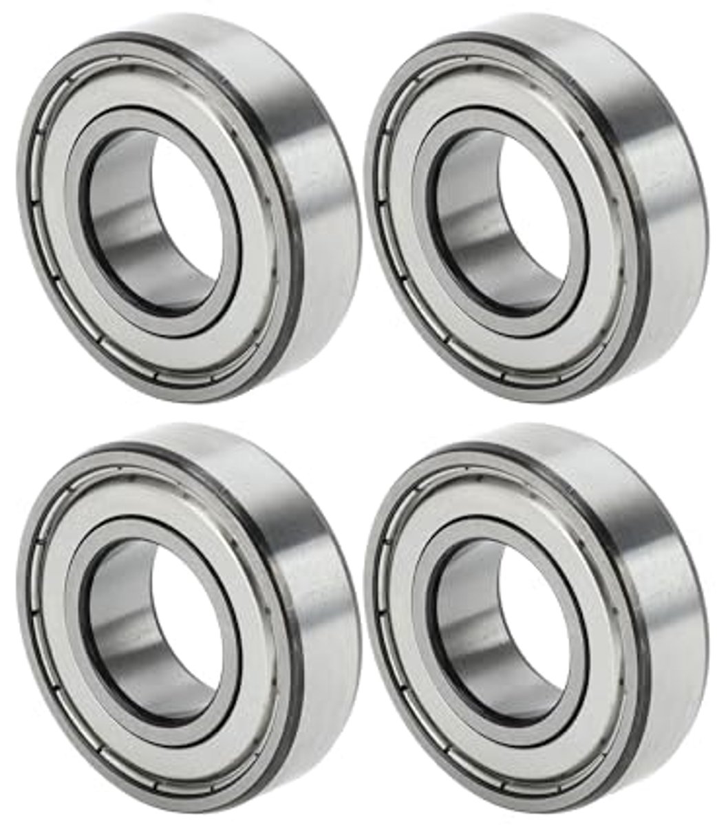 6004zz deep groove ball bearings p6 20x42x12mm lubricated bearings double metal seal silver tone scooter skateboard wheel pack of 4