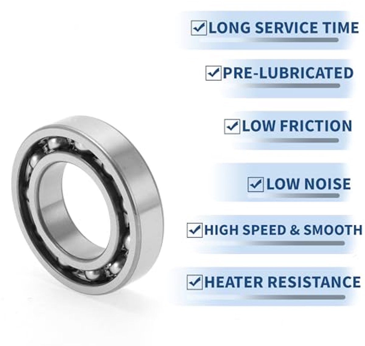 6007 deep groove ball bearings p5 35x62x14mm lubricated bearings open type silver color scooter skateboard wheel