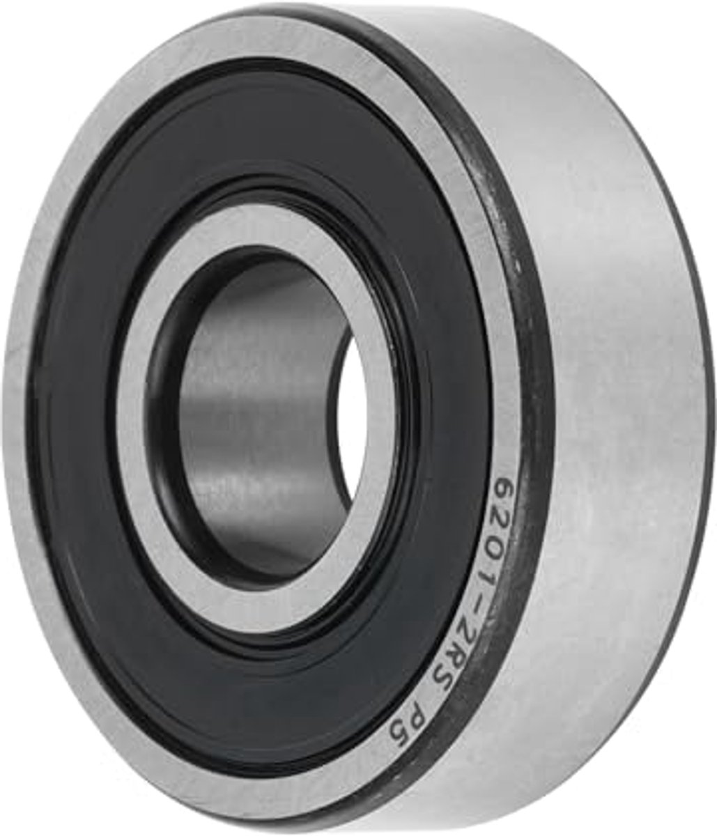 6201 rs deep groove ball bearings p5 12x32x10mm lubricated bearings rubber seal black silver tone scooter skateboard wheel