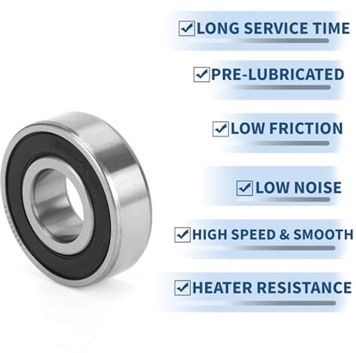 6204ddu deep groove ball bearings p0 20x47x14mm lubricated bearings double rubber seal black silver color scooter skateboard wheel