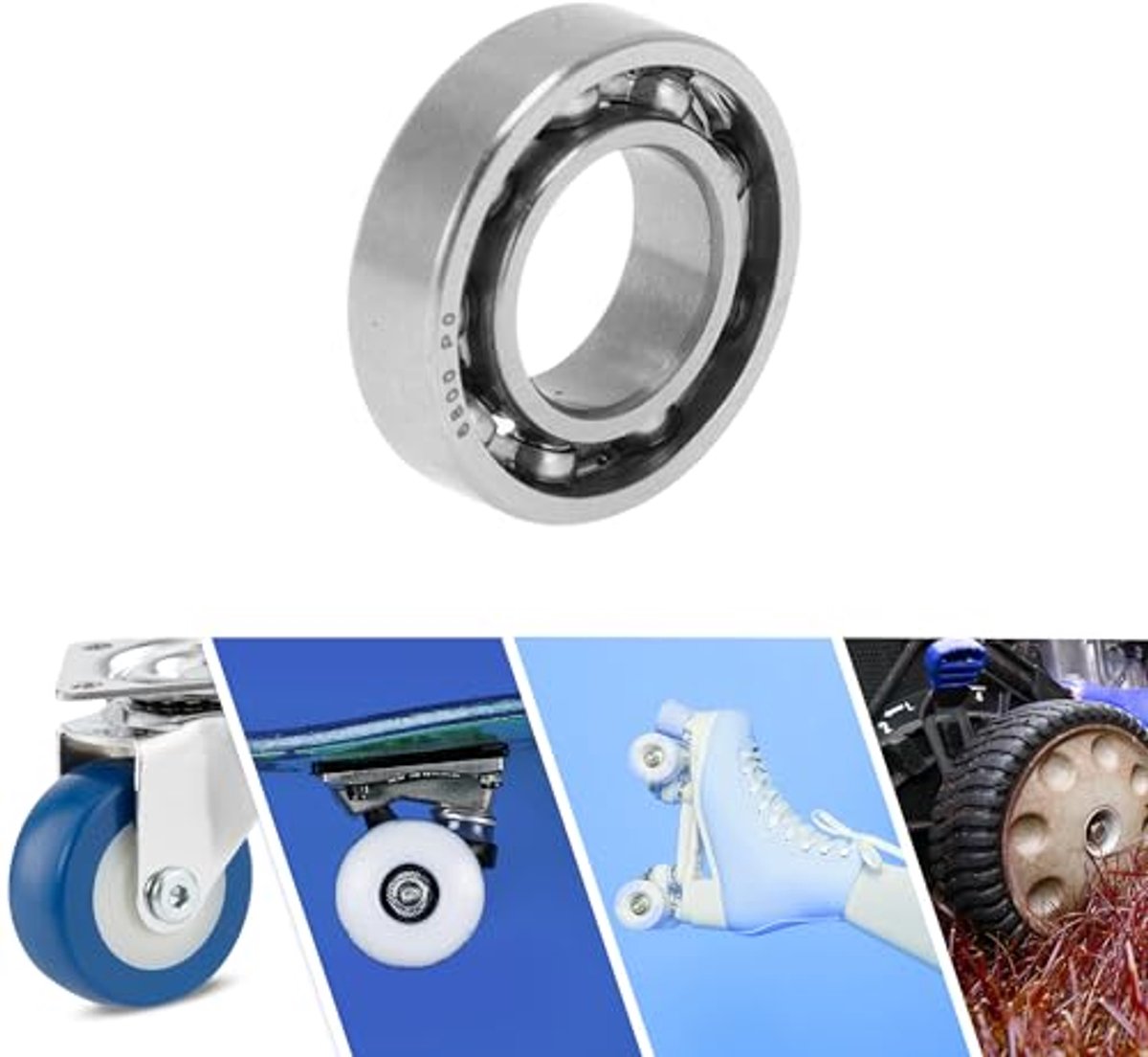 6800 deep groove ball bearings p0 10x19x5mm lubricated bearings open type silver color scooter skateboard wheel