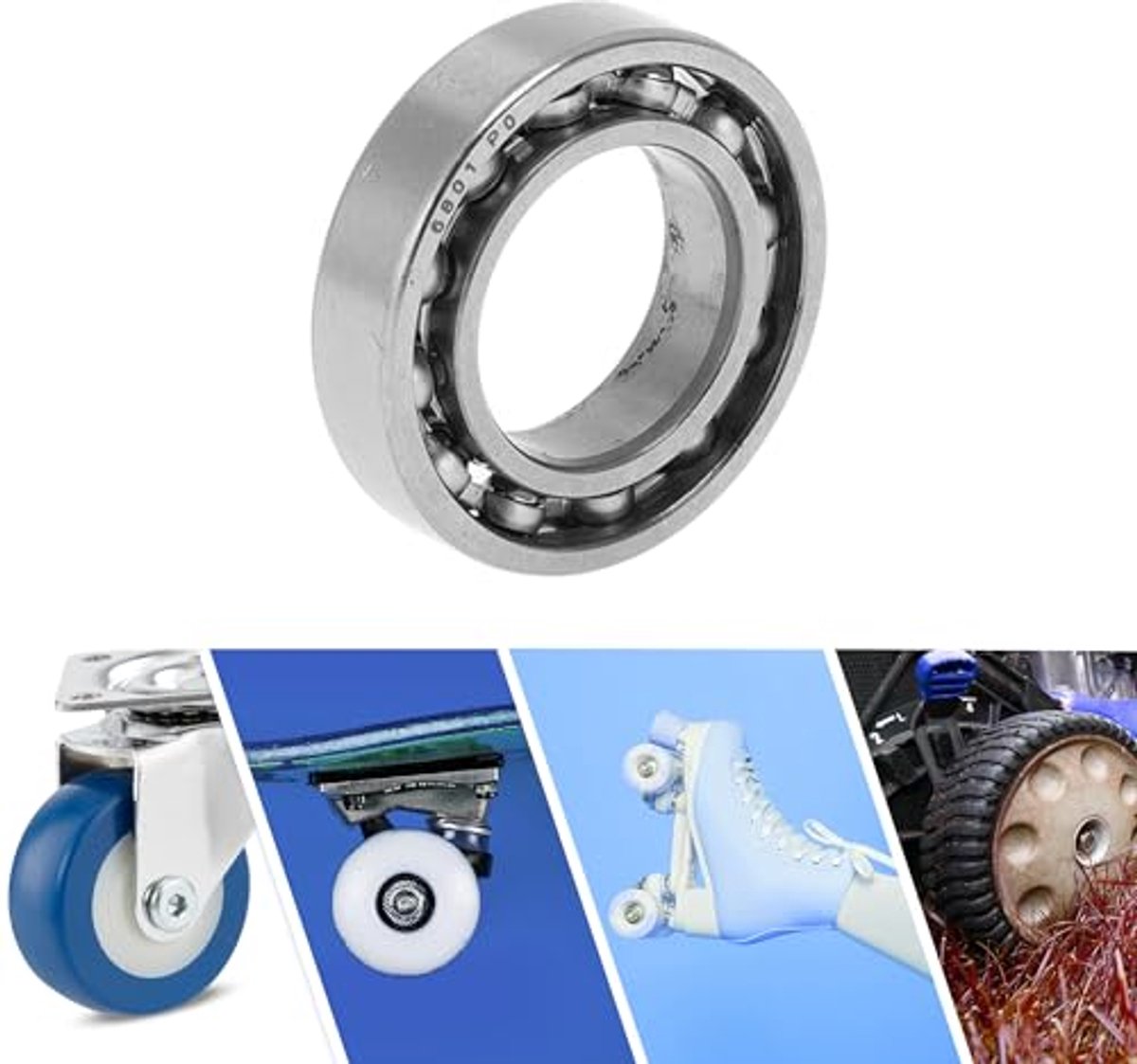 6801 Deep Groove Ball Bearings P0 12x21x5mm Lubricated Bearings Open Type Silver Color Scooter Skateboard Wheel Skateonderdeel kopen online