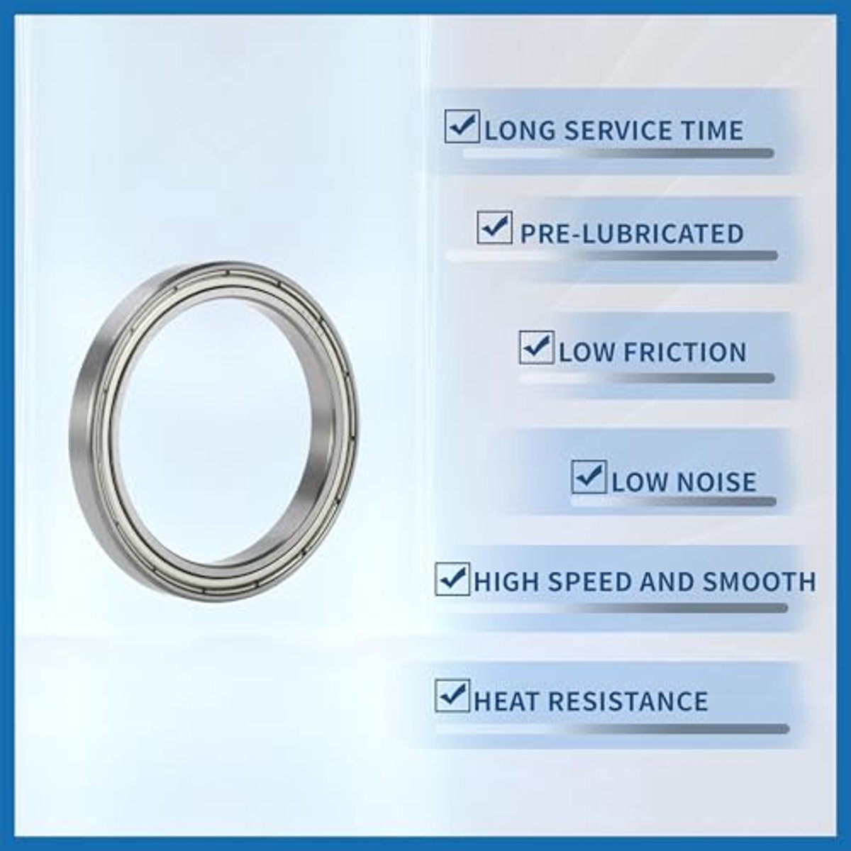 6809zz diepe groefkogellagers p6 45x58x7mm gesmeerde lagers dubbele metalen afdichting zilverkleurige scooter skateboard wiel pak van 4