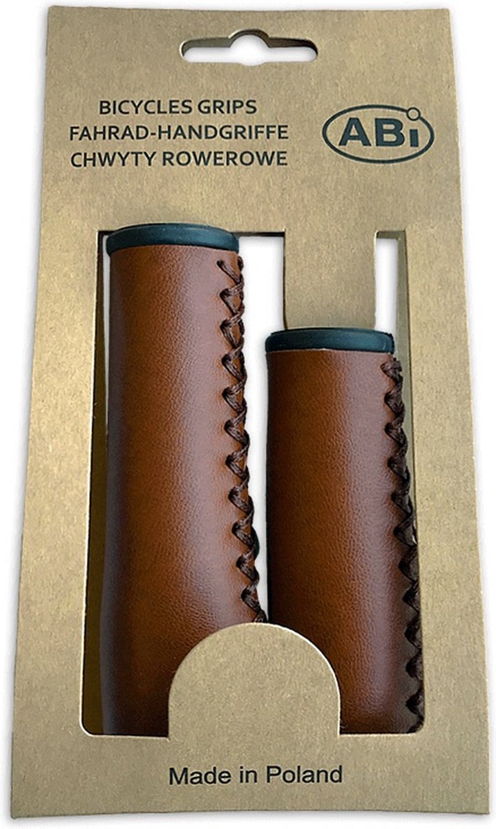 abi handvatten 120 95 mm bruin kunstleer per set