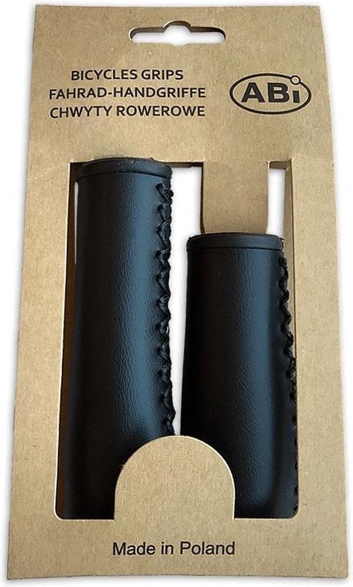 abi handvatten 120 mm zwart kunstleer per set