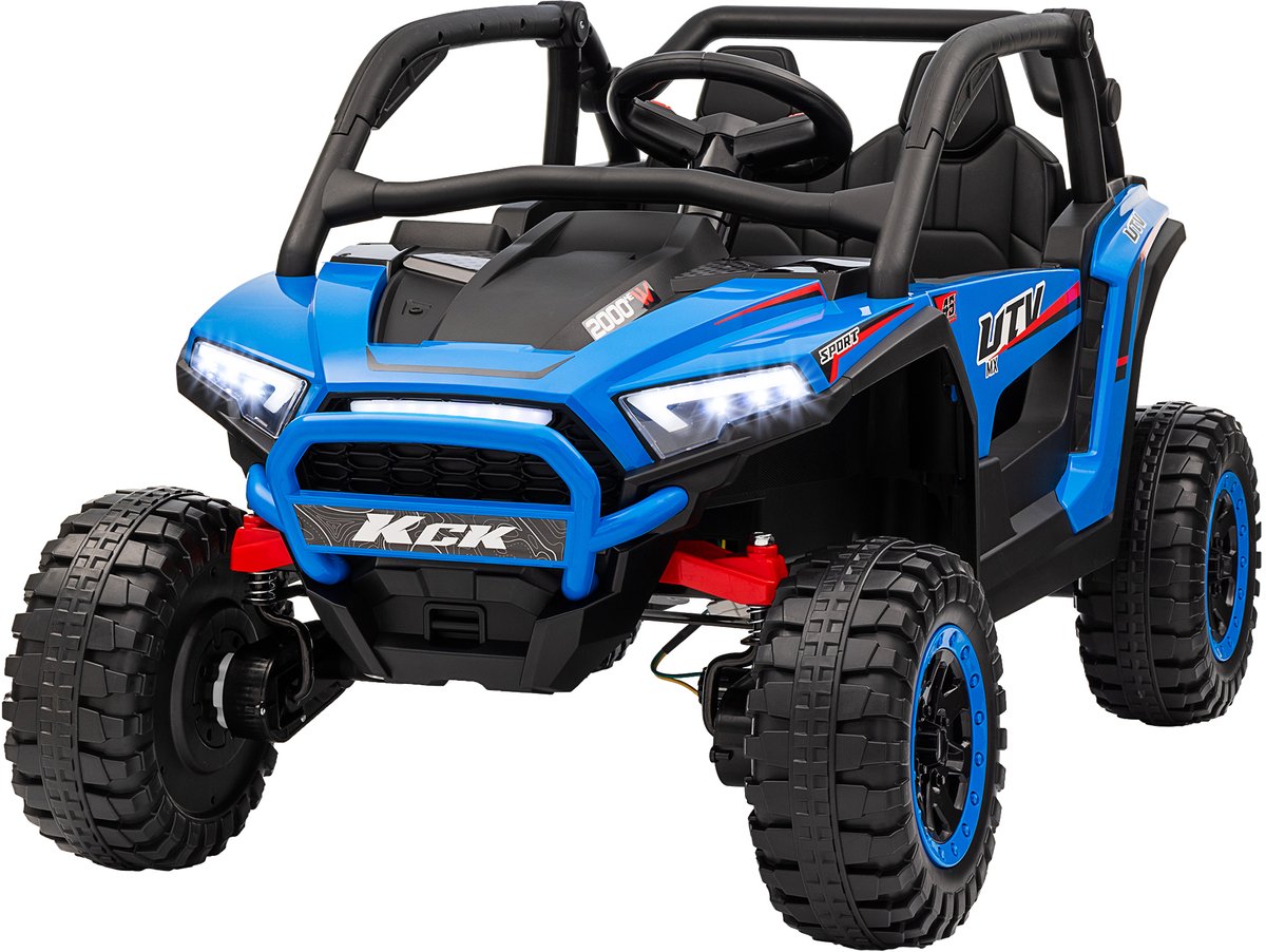 AIYAPLAY elektrische kinderauto - 2-zitter - afstandsbediening - blauw Accuvoertuig kopen online