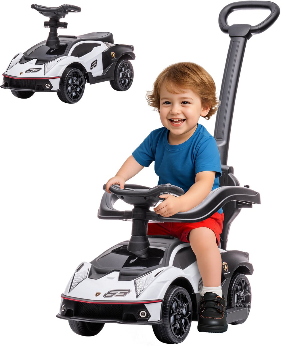 aiyaplay rijauto met schuifmechanisme pp 86 5x40x89 5cm wit