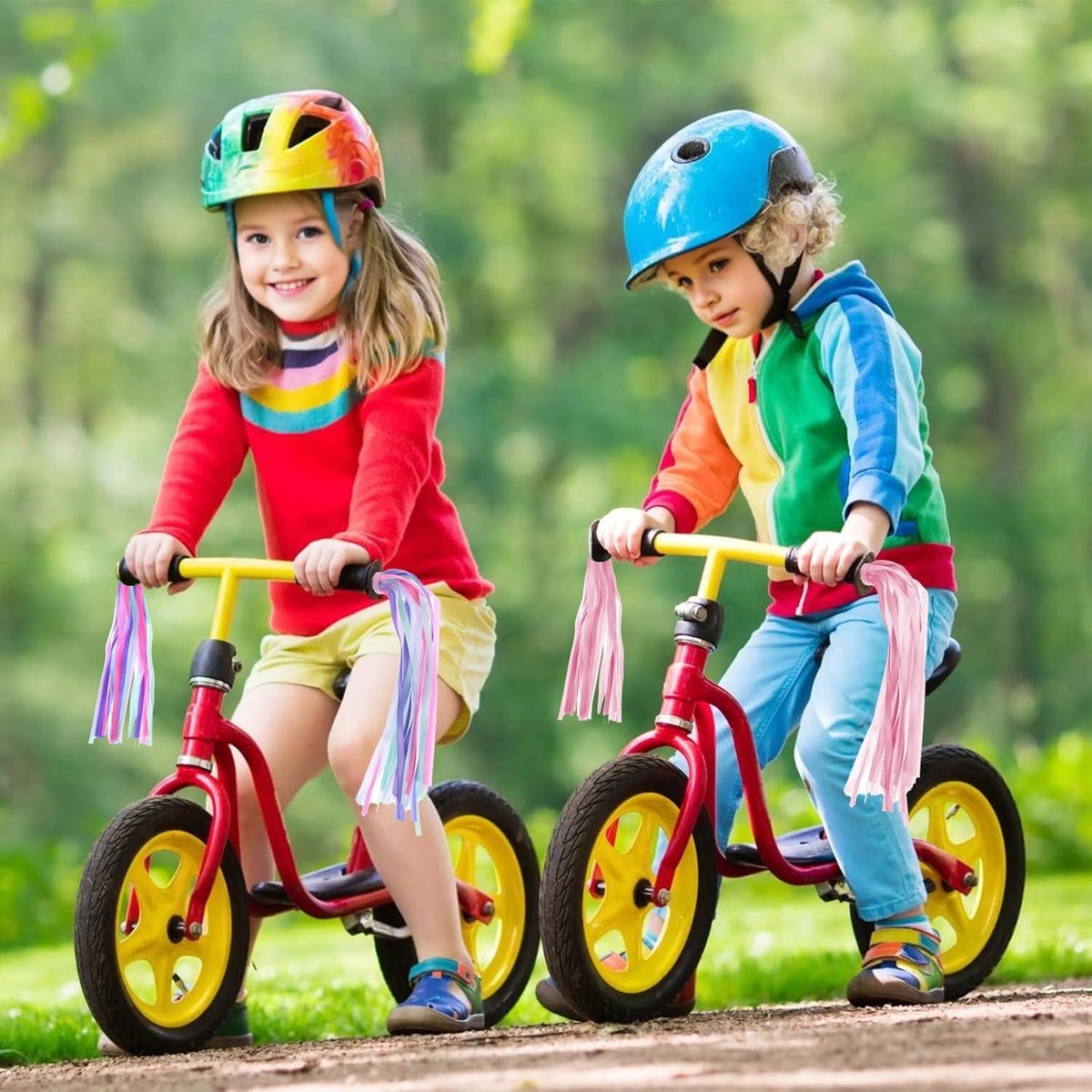 Allecta - Kleurrijke stuurfranjes voor kinderfiets - Stuurkwasten decoratie - Luchtslangen fiets decoratie Kinderfiets kopen online