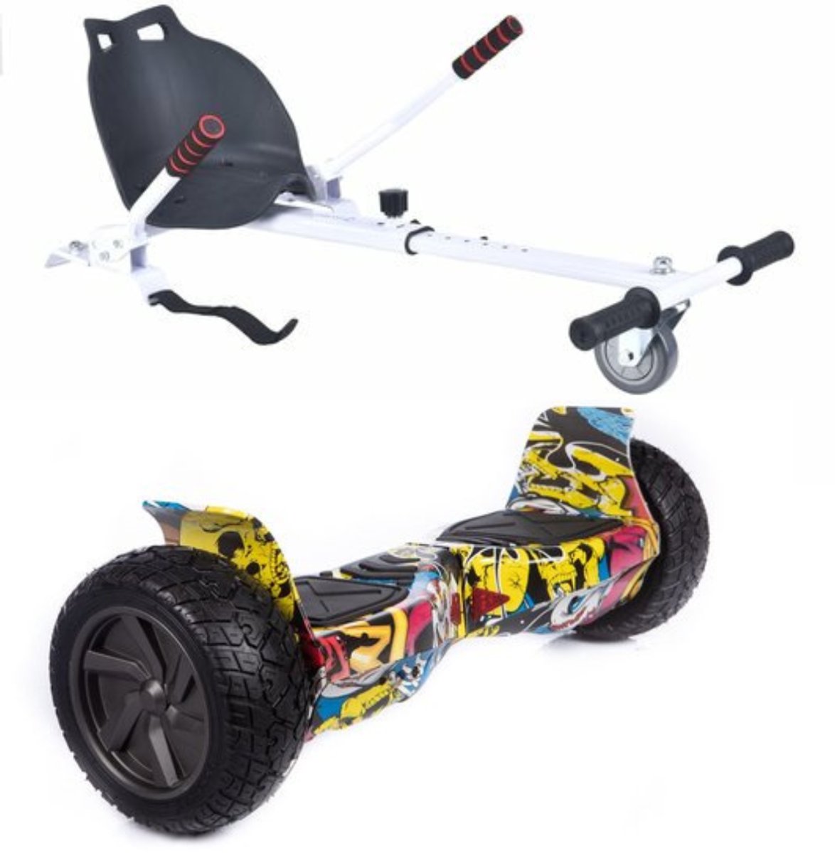 altrado hoverboard hoverkart white multicolour 8 5 inch off road 15 km h 10km bereik bluetooth speaker oxboard hoverboards