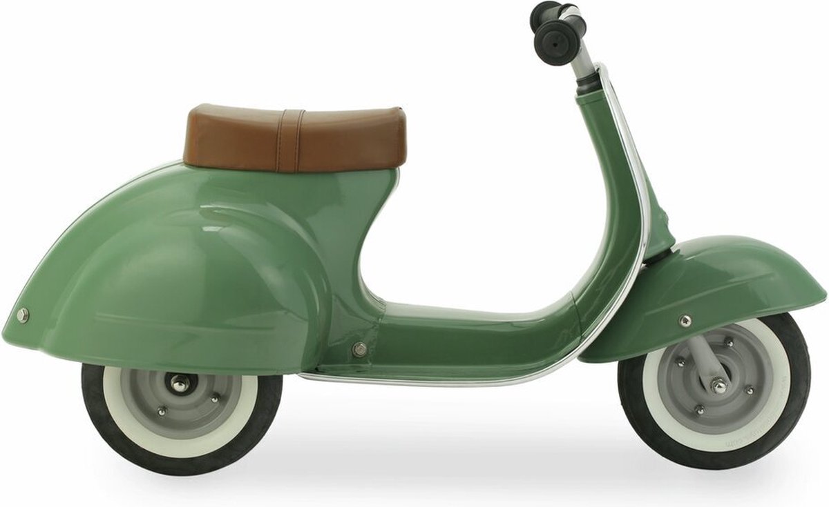 ambosstoys primo scooter groen retro loopfiets voor kinderen