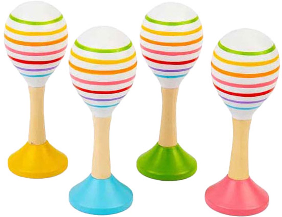 bigjigs houten muziekspeelgoed junior maraca set kleurrijk baby en peuter speelgoed