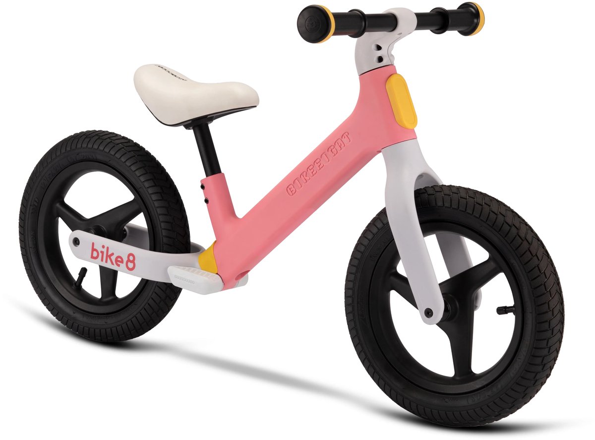 bike8 sf1 sport loopfiets 2 5 jaar lichtgewicht balance bike schokabsorberend frame anti slip banden roze