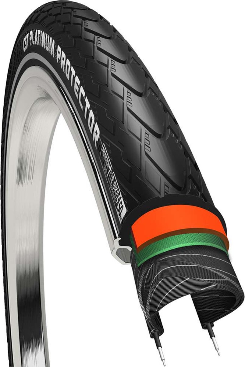 Buitenband CST Platinum Protector 28 x 1.50 / 40-622mm - zwart met reflectie Fiets kopen online