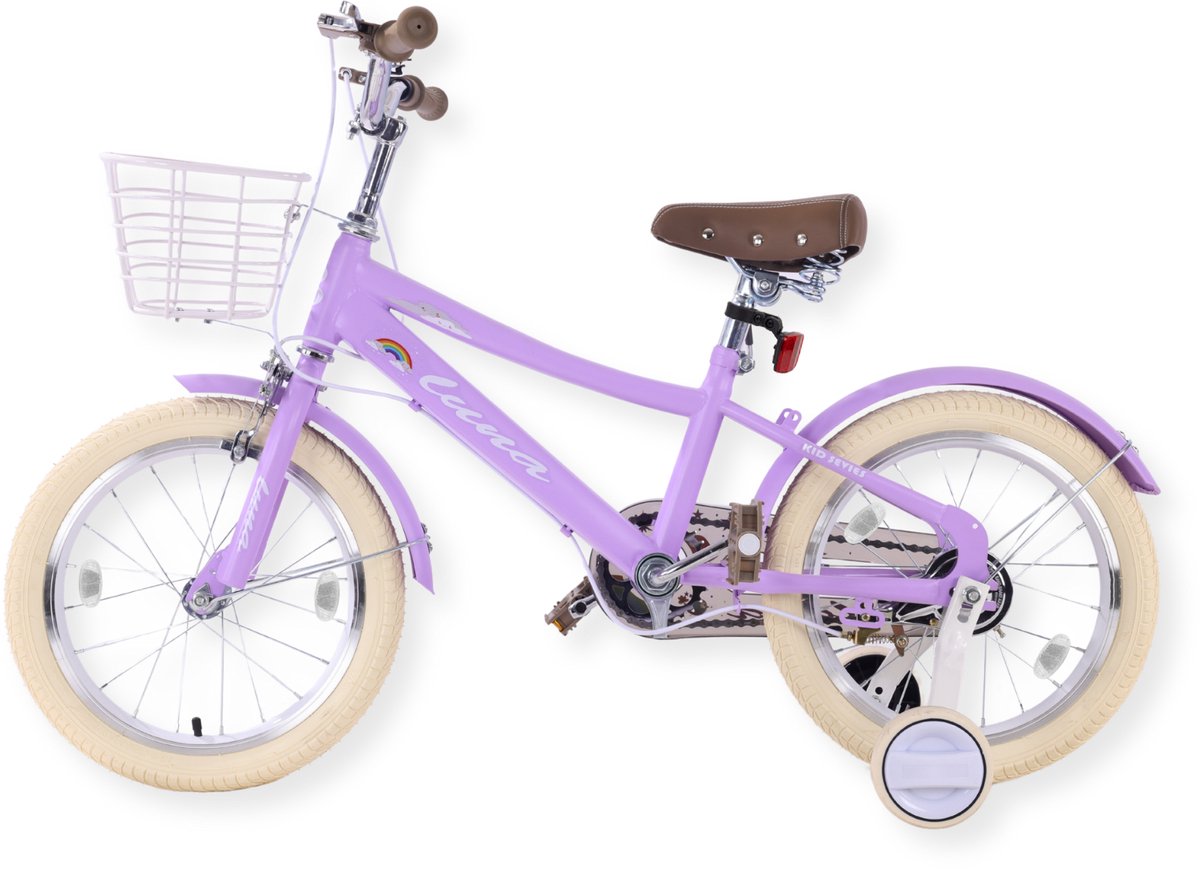 Buxibo - Kinderfiets voor Meisjes - Luna - 16 Inch - Paars Kinderfiets kopen online