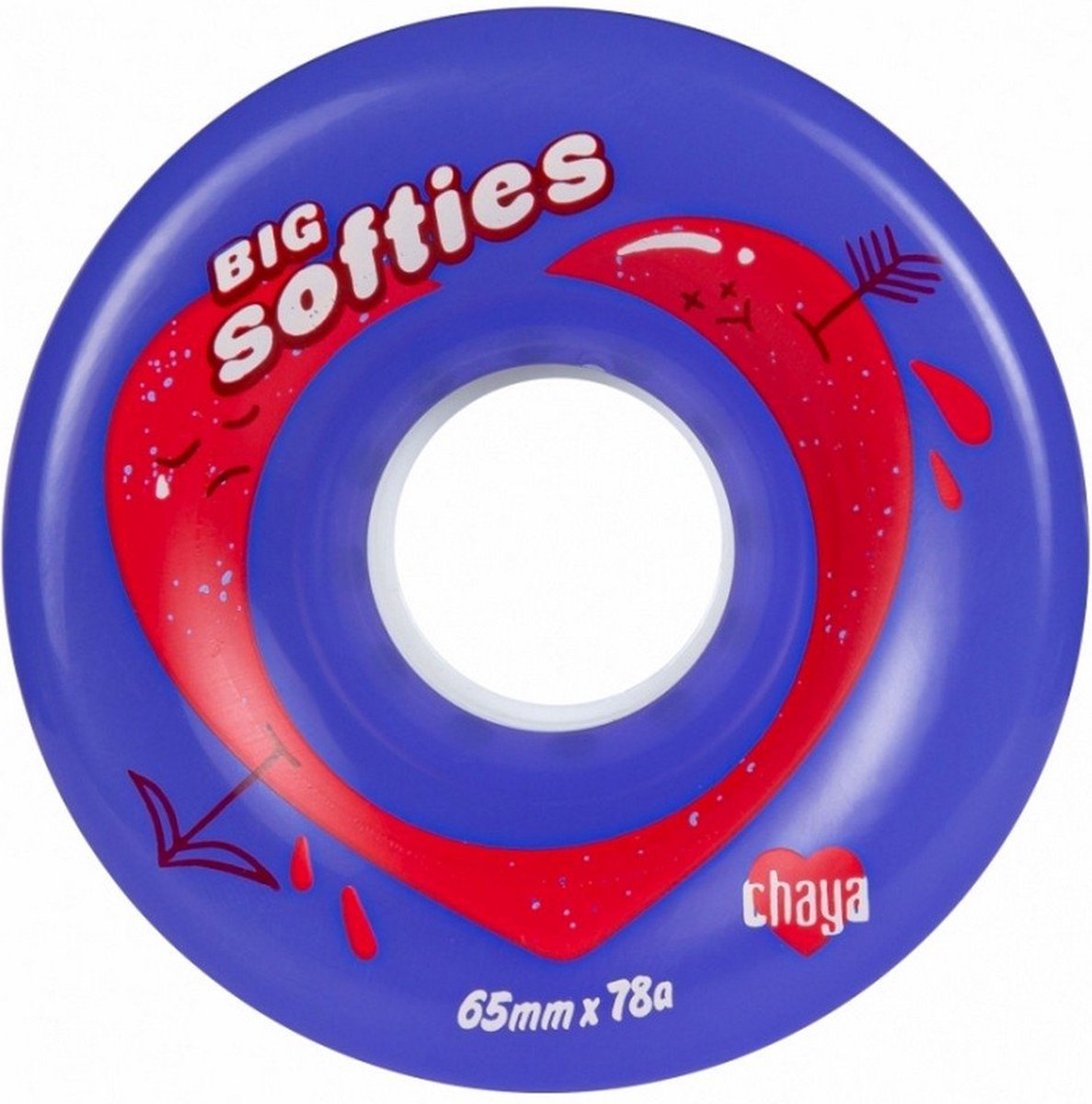 chaya big softie wiel 4 eenheden paars 65 x 37 mm