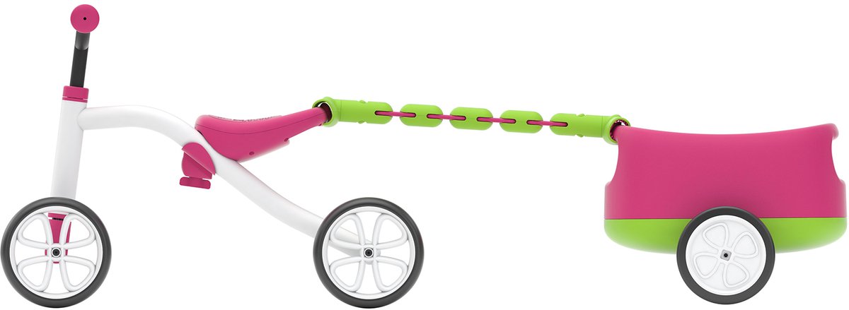 chillafish quadie trailie pink looptrainer 1 3 jaar vier wielen