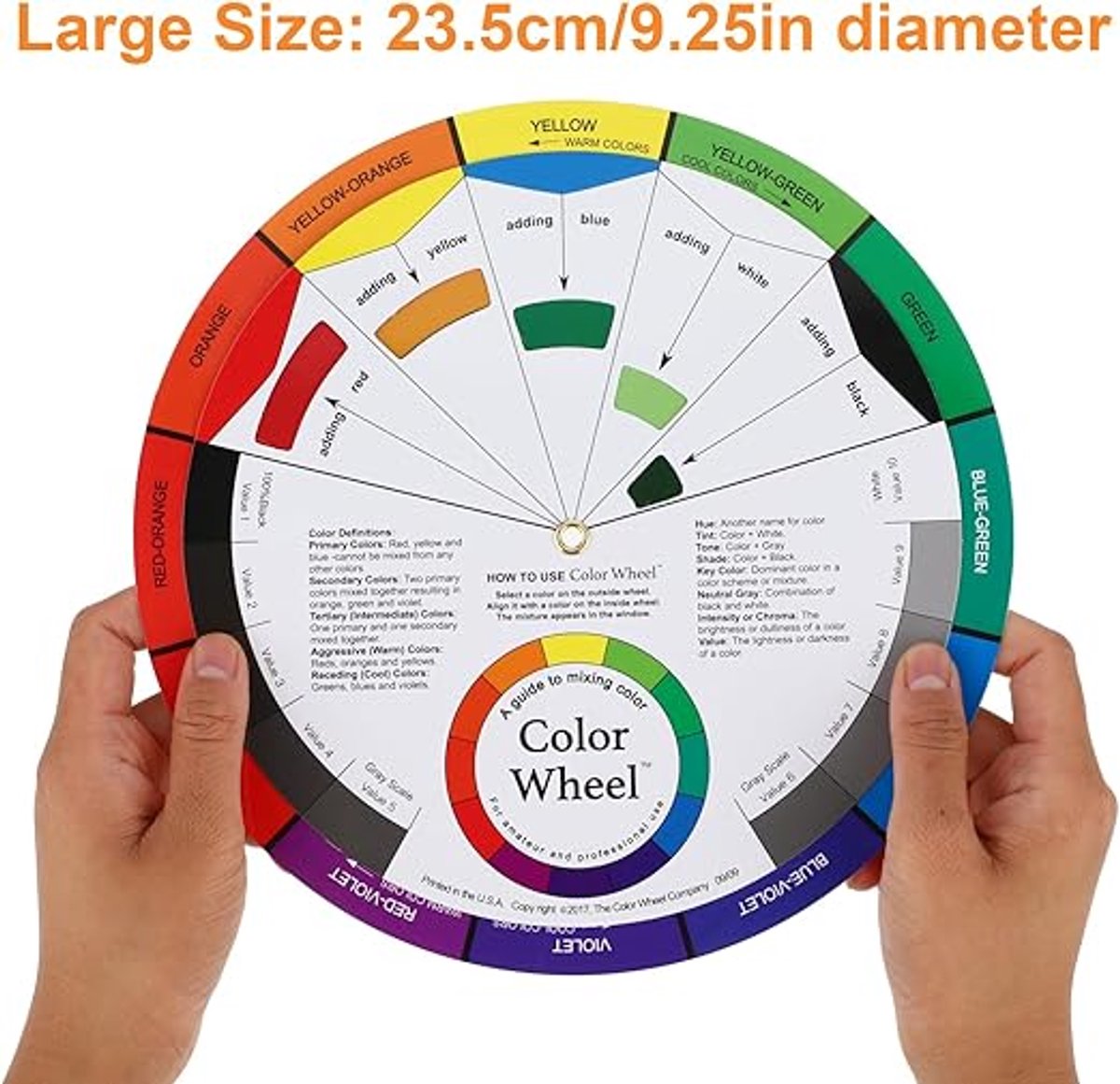 Chromatische cirkel, chromatische cirkel, wiel van emoties, raal, schilderen, wiel in verschillende kleuren, menggids, kunstenaars, kleurenwiel, aquarel, roterend mengwiel Eenwieler kopen online