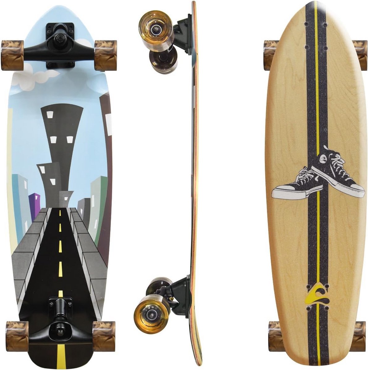 compleet cruiser skateboard 33 inch voor kids tieners en volwassenen double kick concave deck