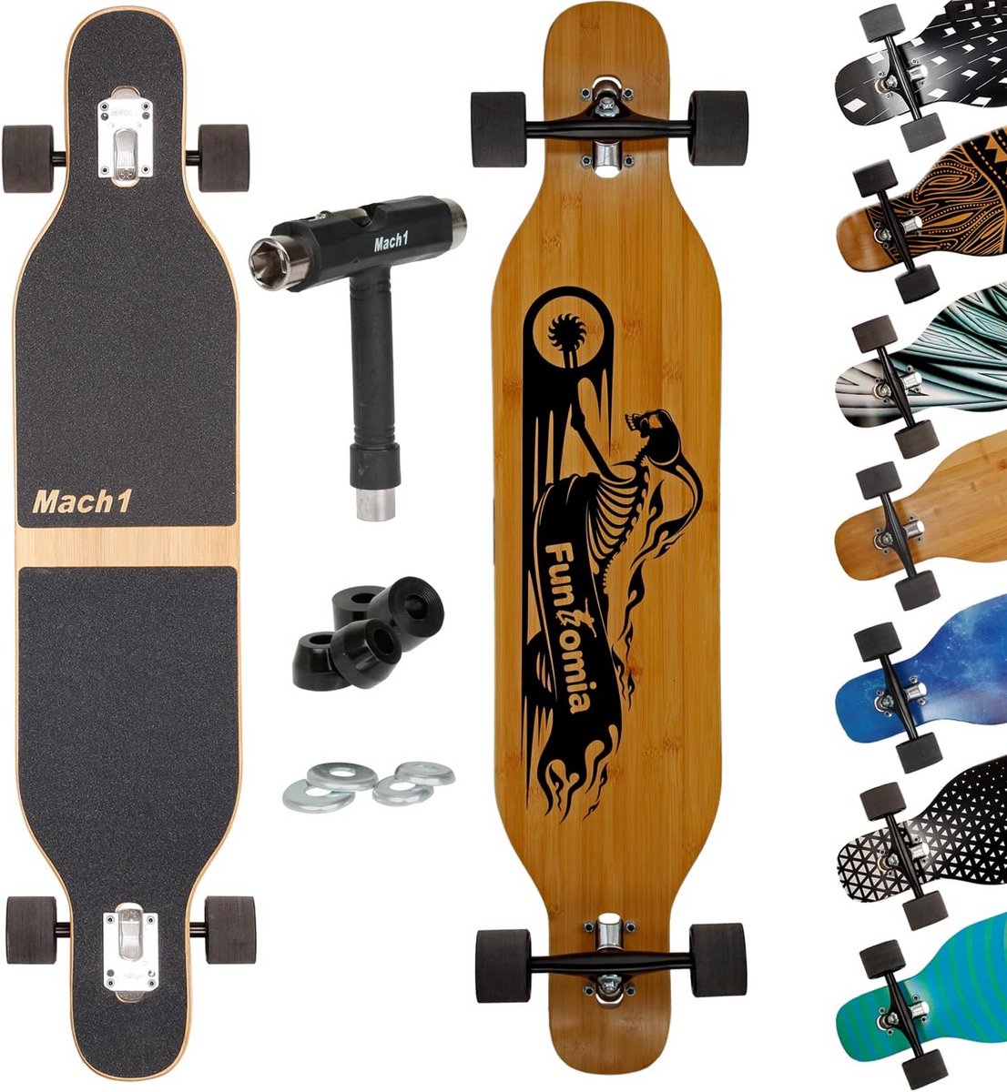 compleet longboard drop through cruiser met keramische lagers camber deck voor beginners en gevorderden