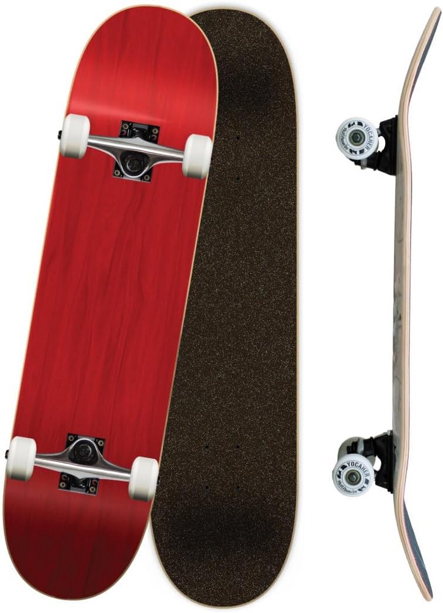 Compleet Skateboard 7.75 inch voor Beginners en Gevorderden - Rood Deck Skateonderdeel kopen online