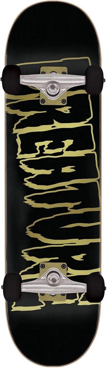 Compleet Skateboard 8.25 inch Zwart Goud Outline Logo Skateonderdeel kopen online