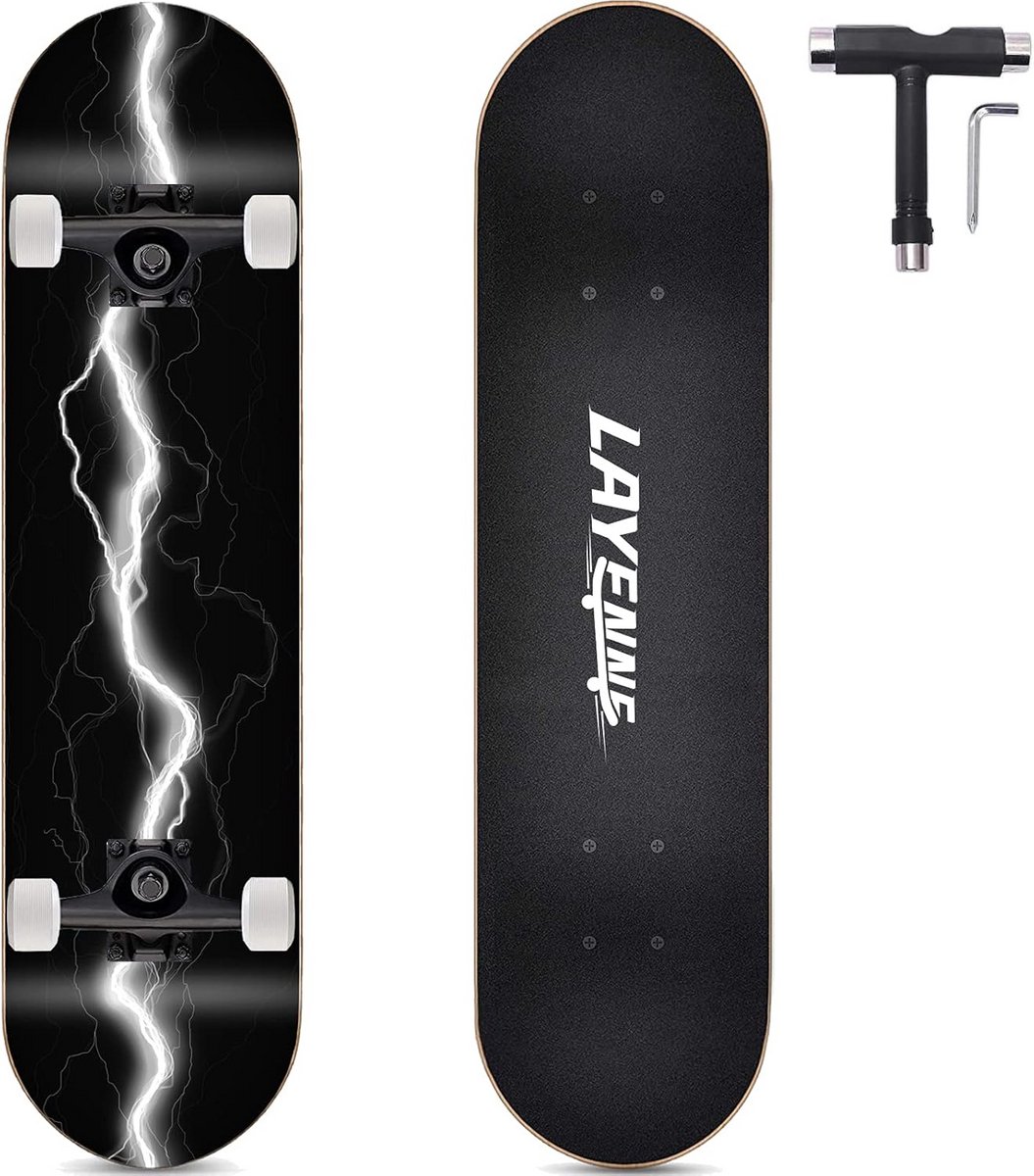compleet skateboard 8 laags esdoorn dubbel krom voor volwassenen beginners en kinderen