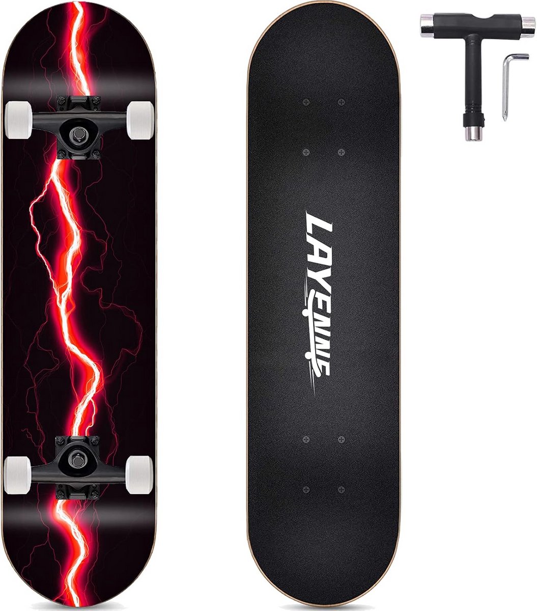 compleet skateboard 8 laags esdoorn hout dubbel krom gevormd voor volwassenen en kinderen