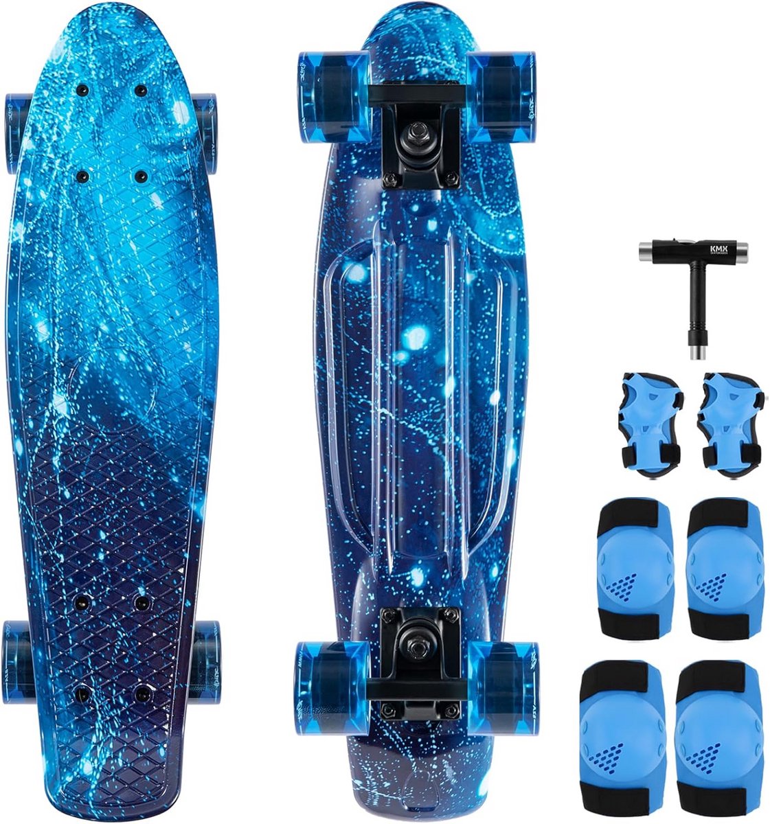 compleet skateboard cruiser 55cm beginners gevorderden stille wielen