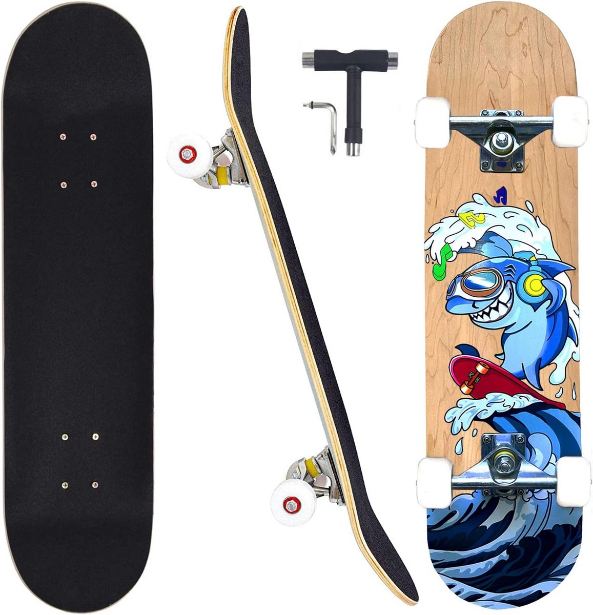 compleet skateboard voor beginners en gevorderden 7 laags esdoorn hout double kick concave