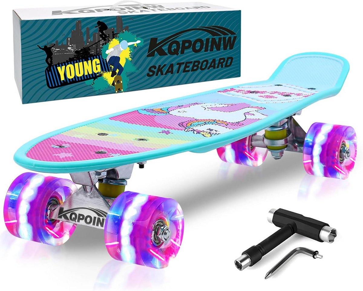 Compleet Skateboard voor Kinderen en Beginners met Kleurrijke LED Wielen Skateonderdeel kopen online