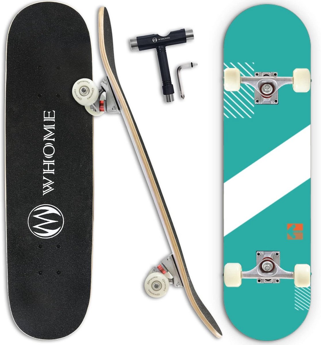 Compleet Standaard Skateboard 31 inch voor Volwassenen en Kinderen - Duurzaam Esdoorn Deck met ABEC-9 Lagers Skateonderdeel kopen online