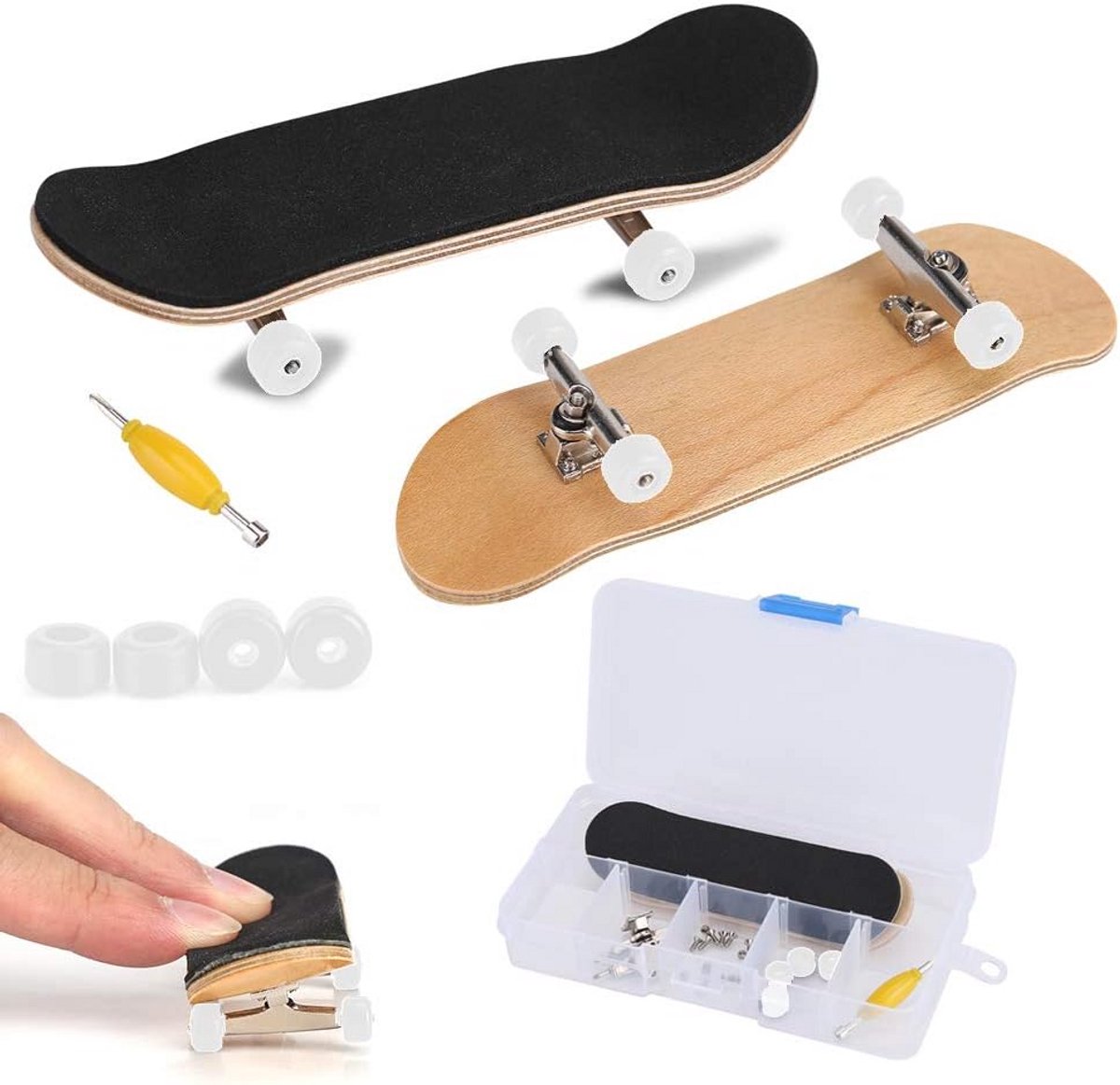 compleet vinger skateboard set met gereedschap houten deck en lagerwielen voor kinderen en volwassenen
