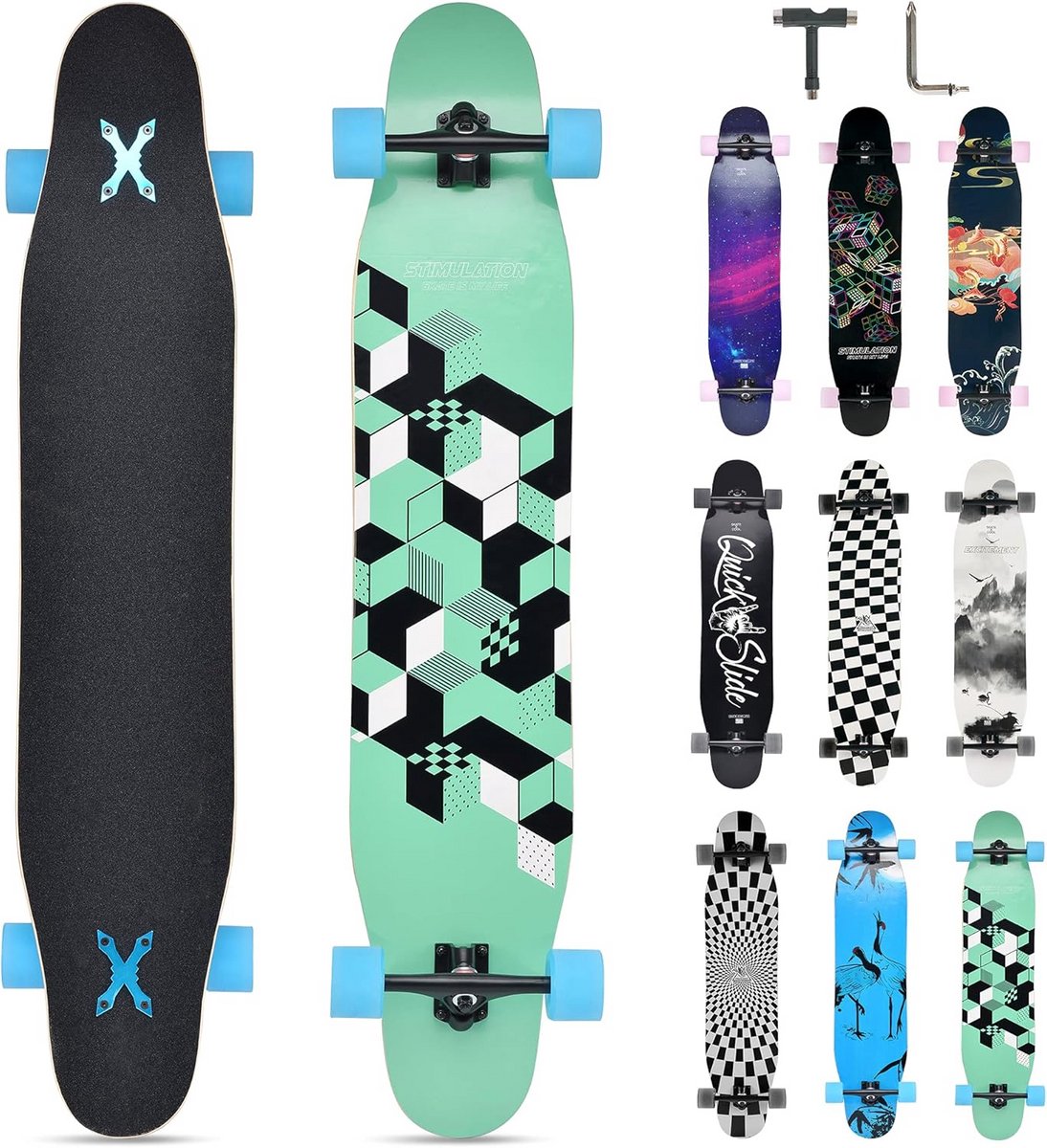 complete skateboard houten deck met sterke trucks voor beginners en gevorderden