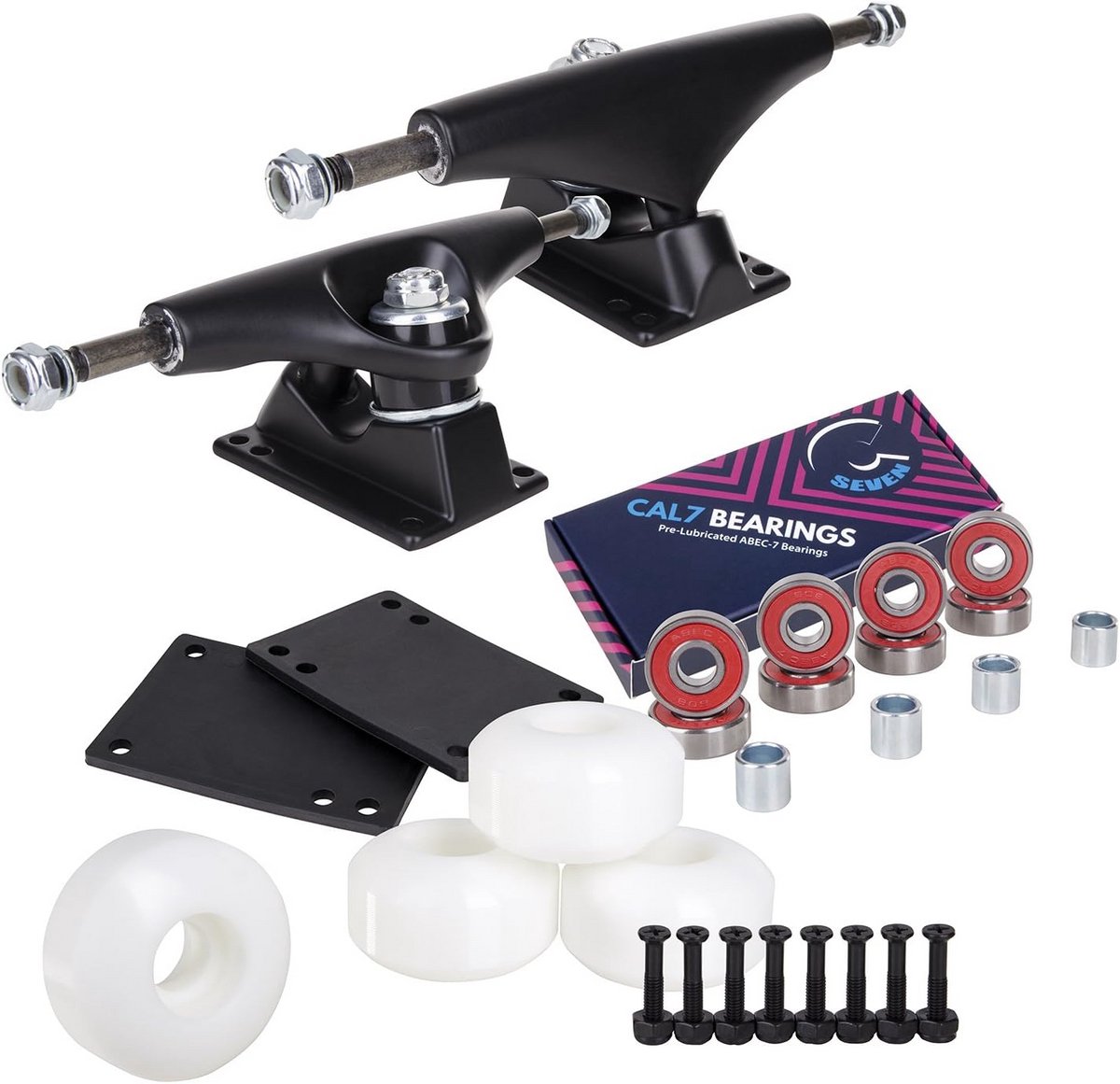 Complete Skateboard Truck Set Inclusief Wielen en Lagers - 139mm Trucks Skateonderdeel kopen online