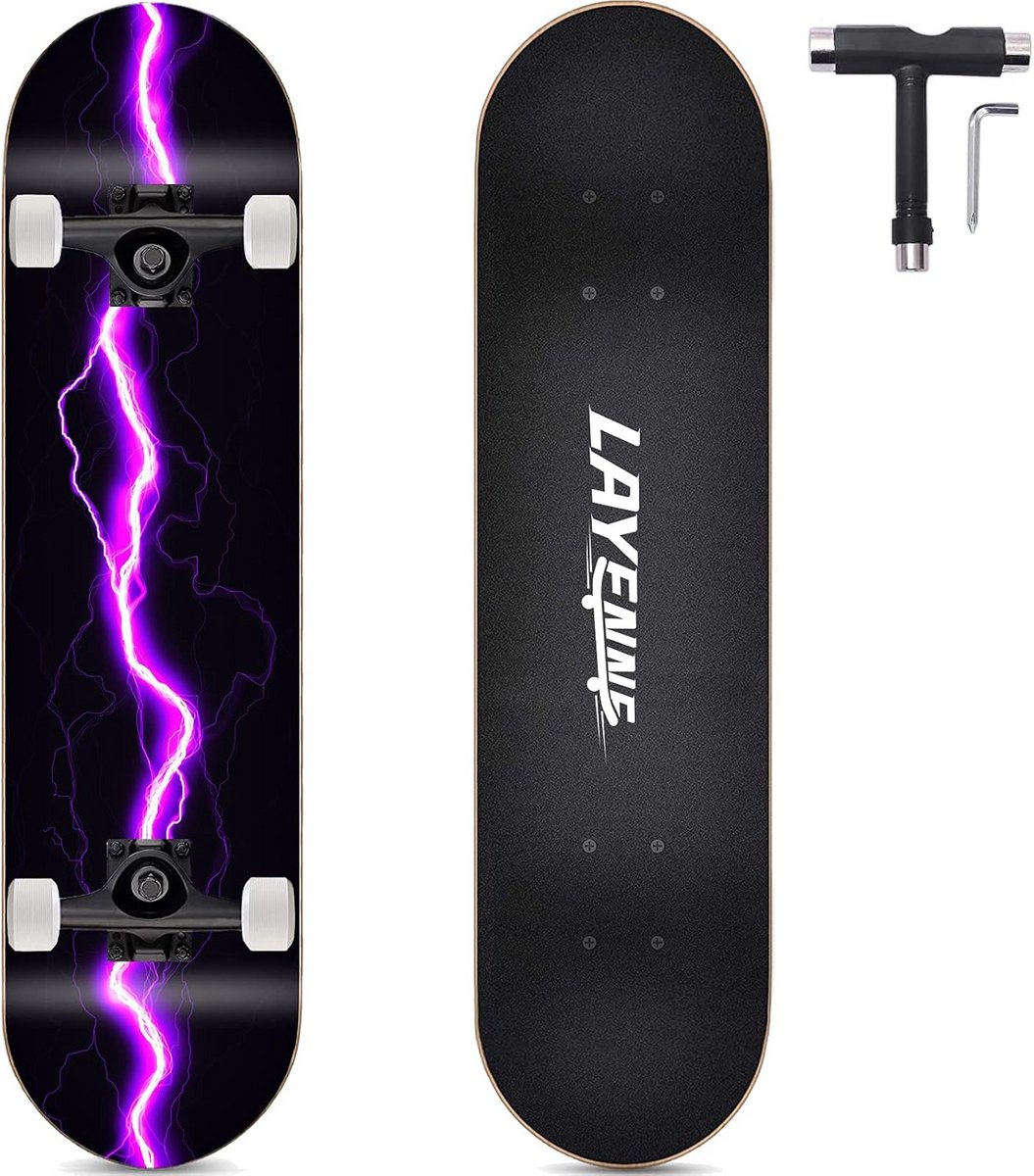 Complete Skateboards voor Volwassenen en Kinderen - 8-laags Esdoorn Hout, Geschikt voor Beginners en Professionele Atleten Skateonderdeel kopen online