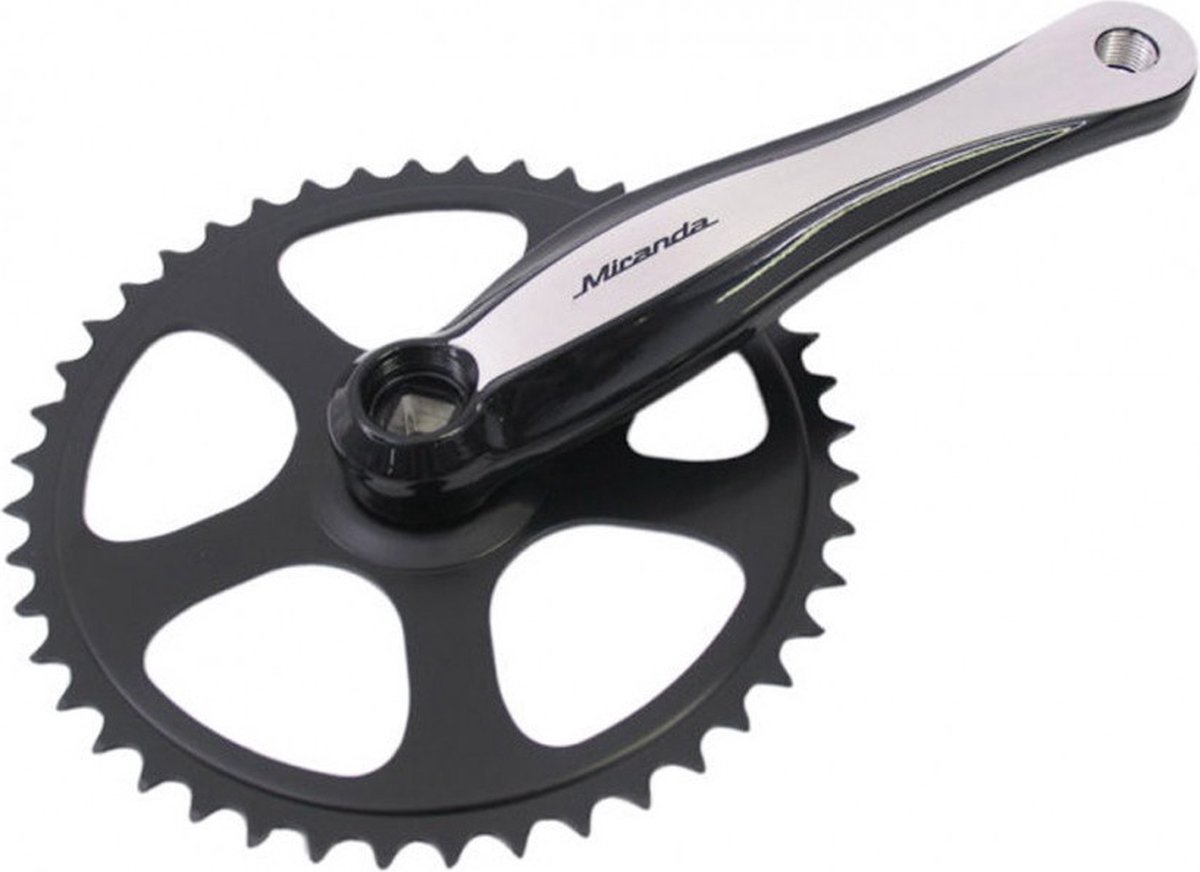 Crankstel Miranda Beta 1+ aluminium 46T - 3/32-ketting - zwart Fiets kopen online