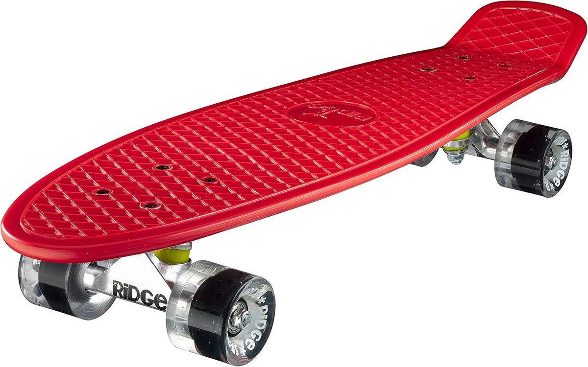 Cruiser Skateboard 69 cm Rood/Transparant - Flexibel Kunststof Deck voor Volwassenen en Jongeren Skateonderdeel kopen online