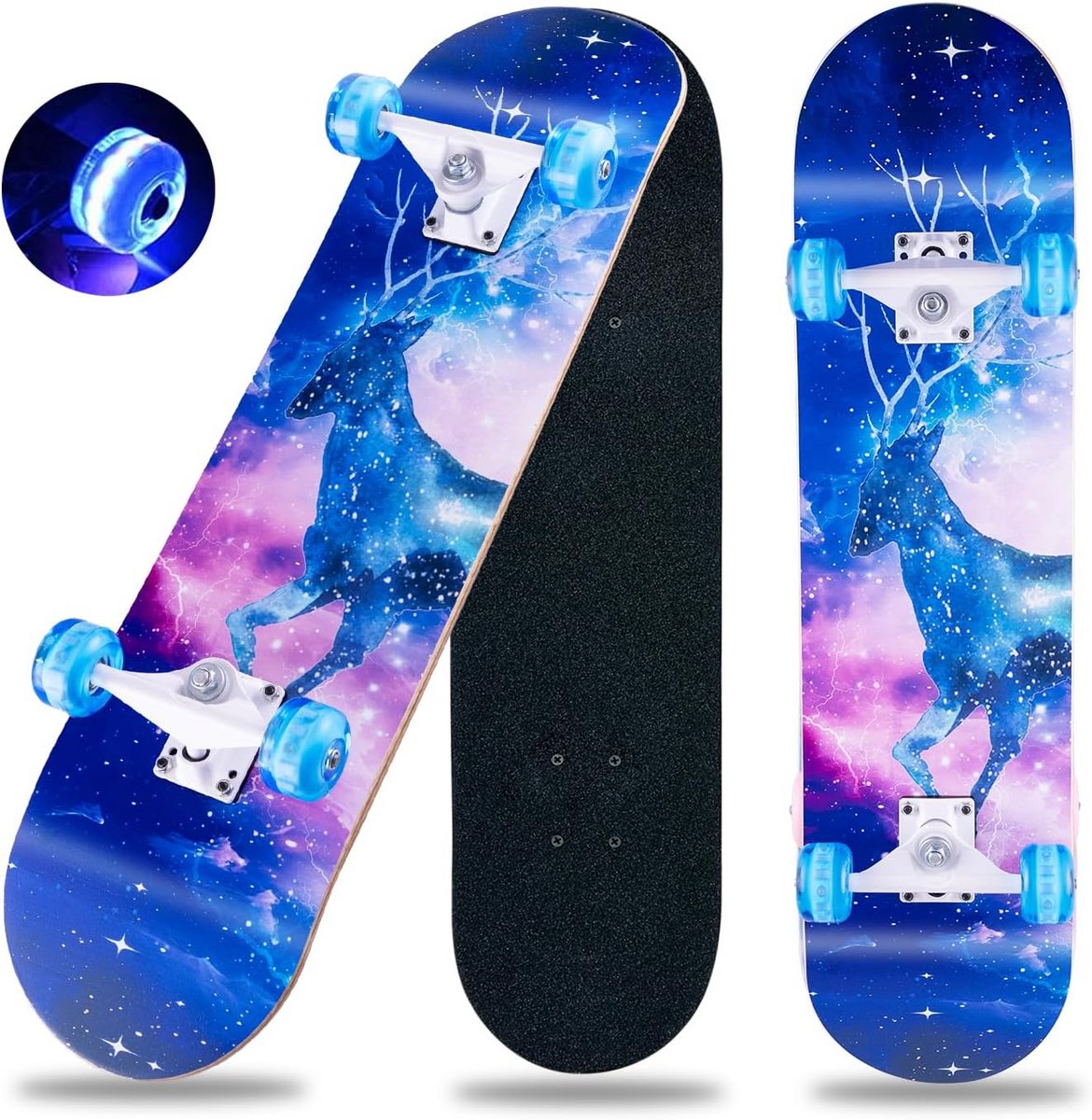 cruiser skateboard 70 cm compleet met 8 laags esdoornhouten deck en abec 11 lagers