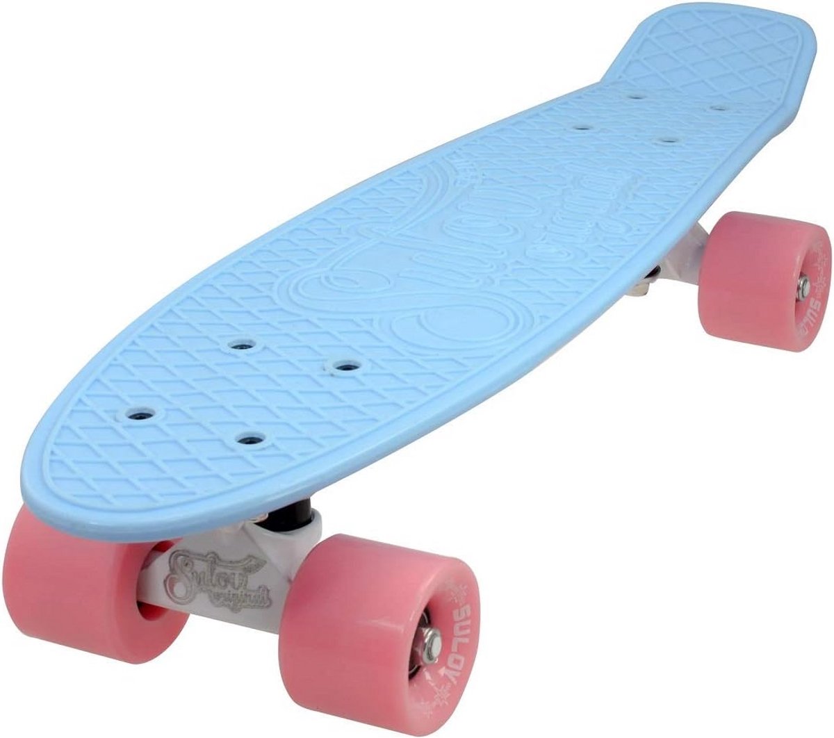Cruiser Skateboard Blue/Roze - Compact Plastic Longboard met ABEC 7 Lagers Skateonderdeel kopen online