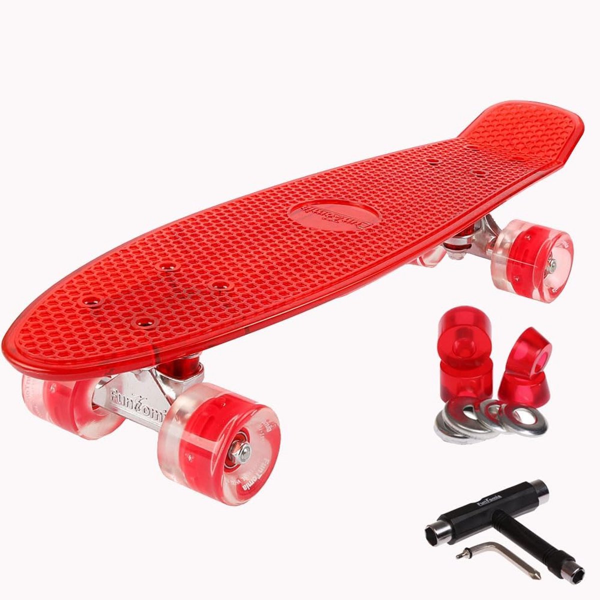 cruiser skateboard mini board 57 cm met abec 11 lagers optie met led wielen