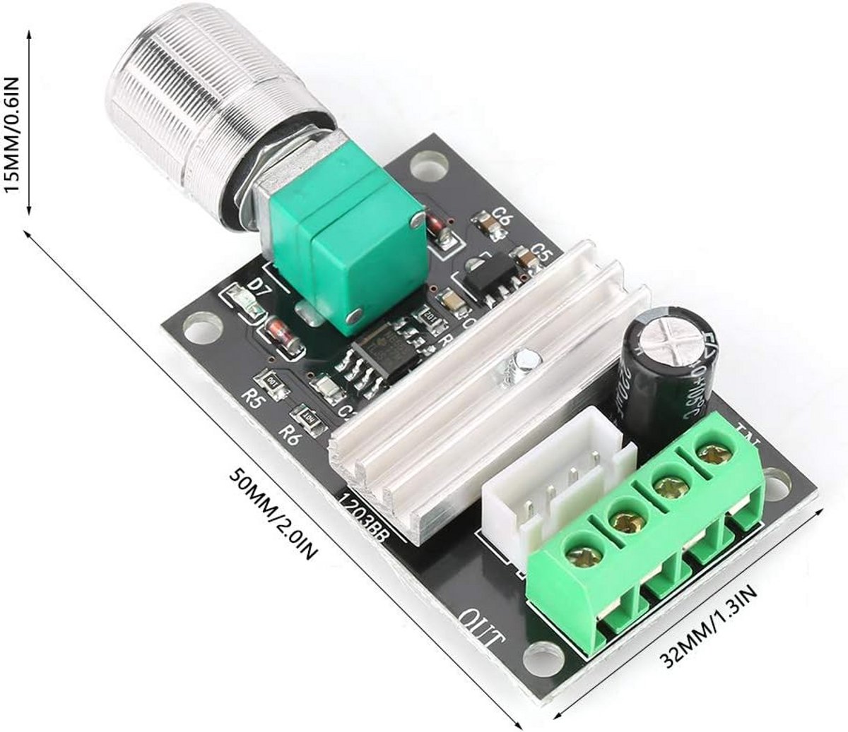 DC Motor Snelheidsregelaar PWM Omkeerbaar met Schakelaar 6V-24V 3A Loopmotor kopen online