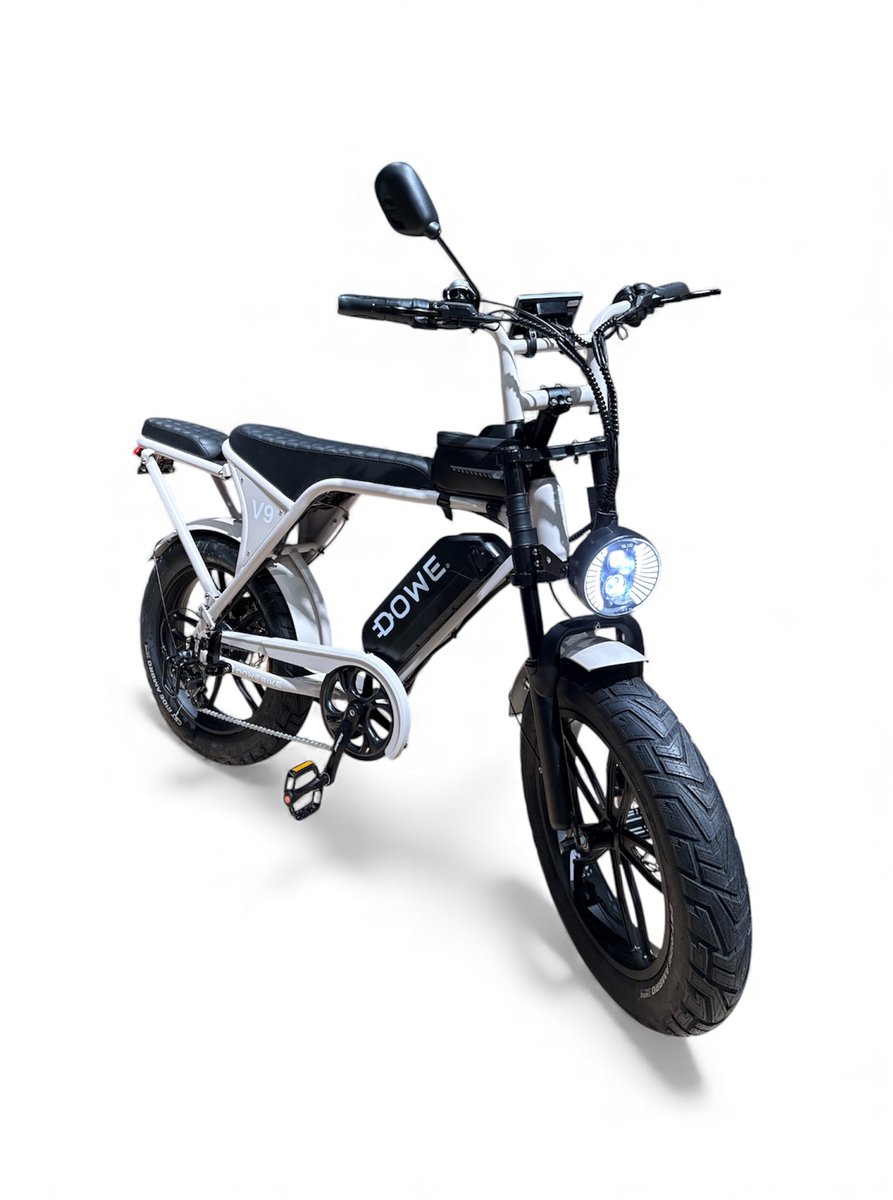 Dowe V9 Elektrische Fatbike | Beige | 250W | 25 Km/h | NFC | 17,5Ah Accu | Zonder gashendel | 100% legaal | Beige fatbike 2026 | Rijklaar | Range 60-100 km Fiets (elektrisch) kopen online