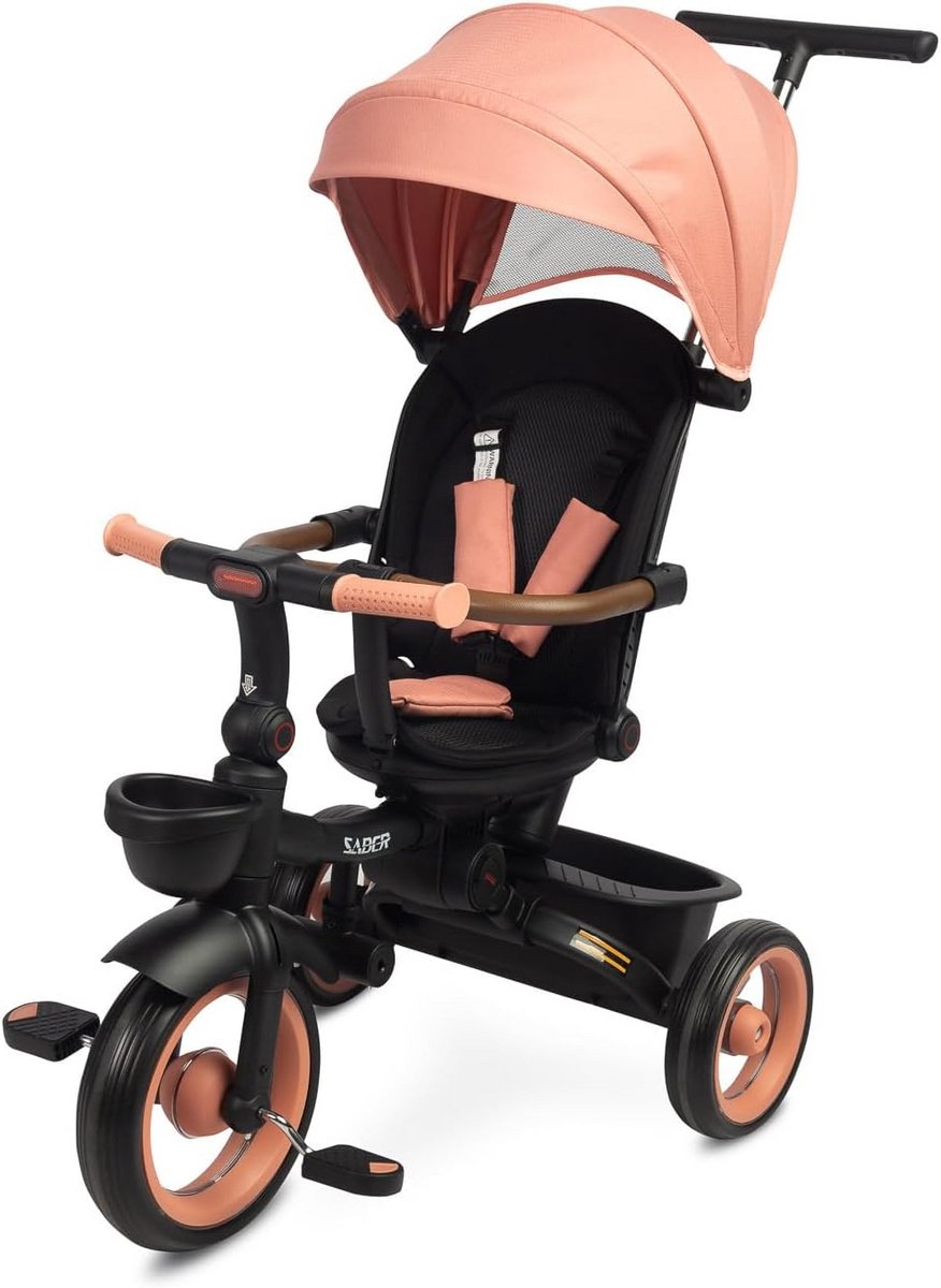 Driewieler voor Kinderen met Duwstang en Veiligheidsgordel - Loopfiets voor Peuters Driewieler kopen online