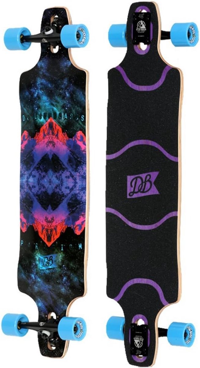 drop through longboard compleet drop deck cruiser met kicktail voor carven en pomp