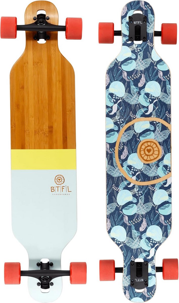 drop through longboard malou compleet skateboard met abec 9 lagers voor dames en meisjes