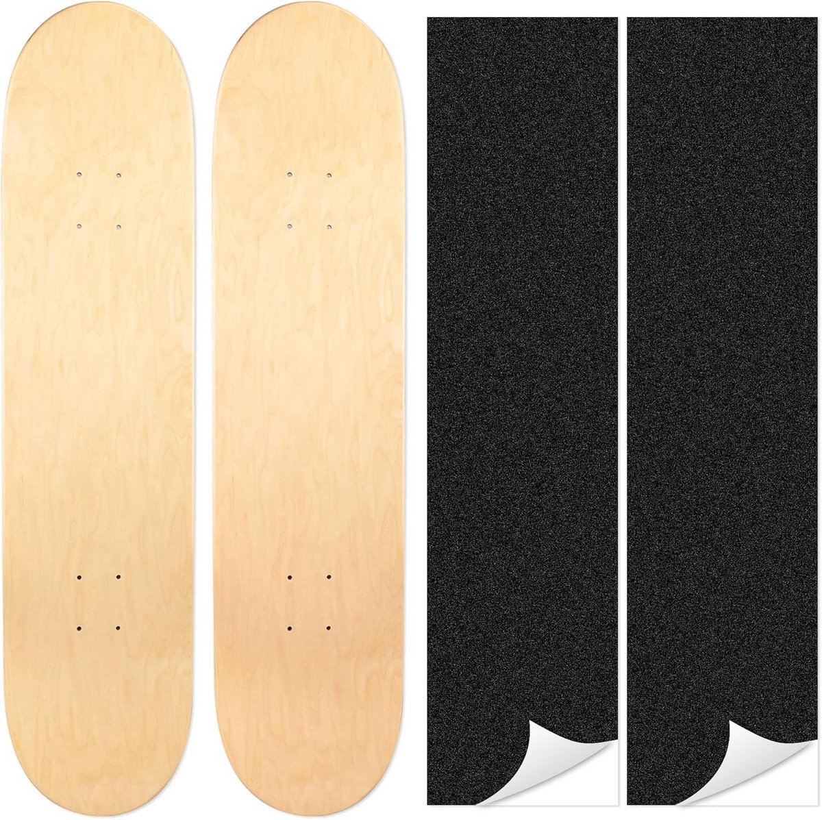 dubbel concave skateboard deck van esdoornhout compleet met grip tape
