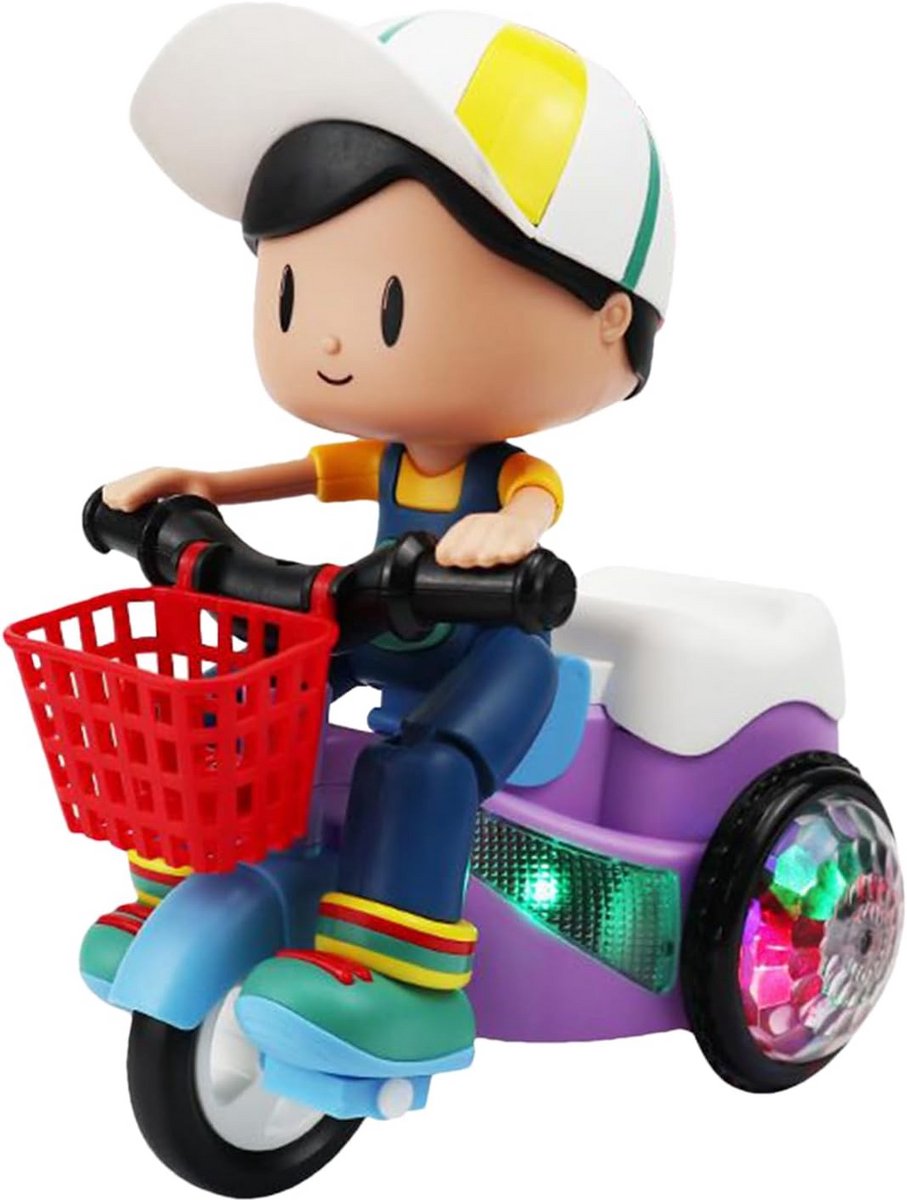 Elektrische Kinderdriewieler Speelgoedauto met Muziek, Licht en 360 Graden Draaien Driewieler kopen online