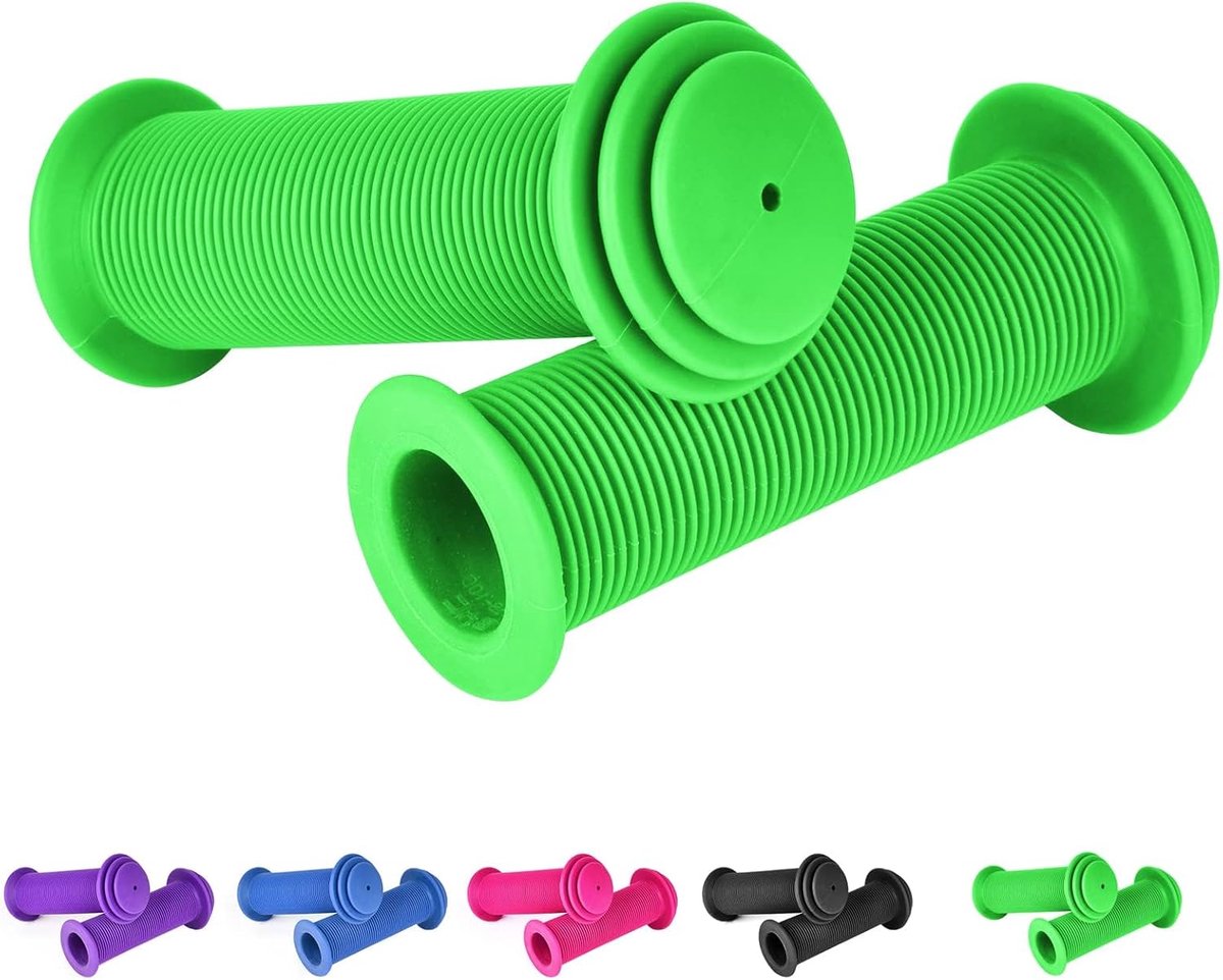Famanu – Kinderfietshandgrepen antislip 22 mm groen met beschermende stootrand voor fiets en loopfiets Loopfiets kopen online